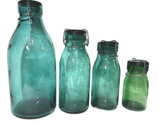 vintage antiche 6 bottiglie vetro WAUWIL ARREDAMENTO CUCINA PIZZERIA RISTORANTE