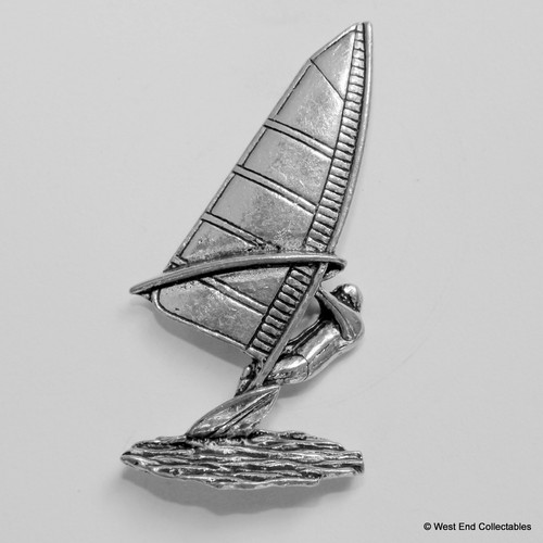 Windsurfing pewter brooch - windsurfing,