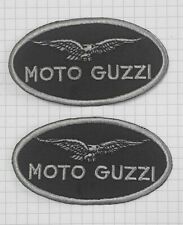 MOTO GUZZI  2 PATCH TOPPE ricamate 7,5 cm X 4 cm Nero Grigio