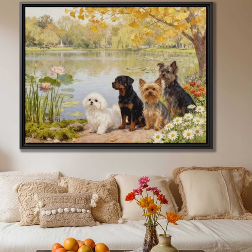 Dipinto olio cane stampa - , su