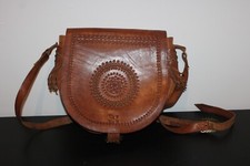 Borsa in Cuoio Lavorata a Mano - Marocco Anni '90 -