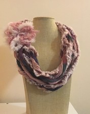 Sciarpa collana, scaldacollo, collana fatta a mano, sciarpa misto lana