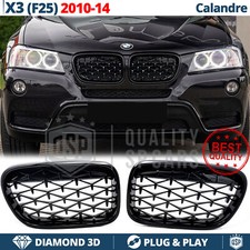 GRIGLIE Anteriori PER BMW X3 F25 10-14 Mascherine Nero Lucido Diamond Tuning
