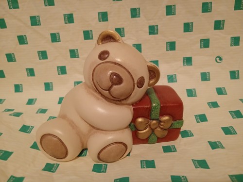 Teddy con pacco scritta per - teddy,