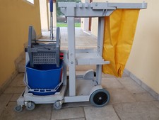 AB- Carrello Pulizie 3 Ripiani, 4 Ruote e Sacco + Carrello 2 secchi +strizzatore