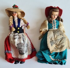 2 originali bambole souvenir di Lenci Firenze e Cassino primi anni 50 - rare