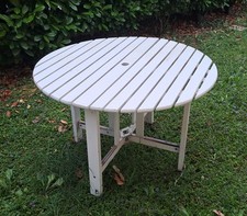 Tavlino Rotondo In Legno Da Giardino
