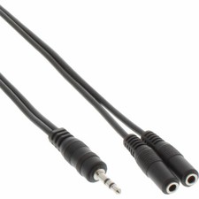 INL Cavo Audio sdoppiatore Y, Jack 3,5mm maschio a 2x Jack 3,5mm femmina 2 metri