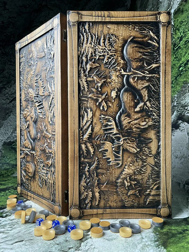 Author wooden backgammon - author's,
