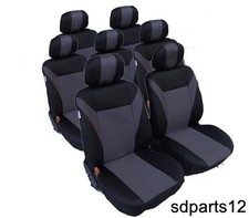 7 x COPRI SEDILI GRIGIO-NERO