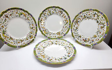 4 antichi piatti vintage ANGELO MINGHETTI STILE DERUTA MAIOLICA ITALIANA 10,75"