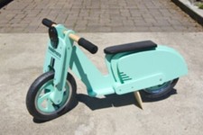 Kiddimoto Scooter In Legno Per Bambini Bicicletta Bilanciata Blu Vespa