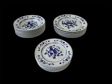 CIPA SERVIZIO SET DA 6, 19 PIATTI PORCELLANA CIPA VINTAGE FLOREALE BIANCO E BLU