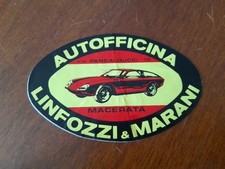 38) Adesivo vintage AUTOFFICINA LINFOZZI e MARANI Macerata 