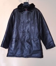 GIACCA DONNA GIACCONE CAPPOTTO INVERNALE SIMILPELLE XL VINTAGE OTTIME CONDIZIONI
