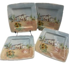 4 Piatti Quadrati Ceramica