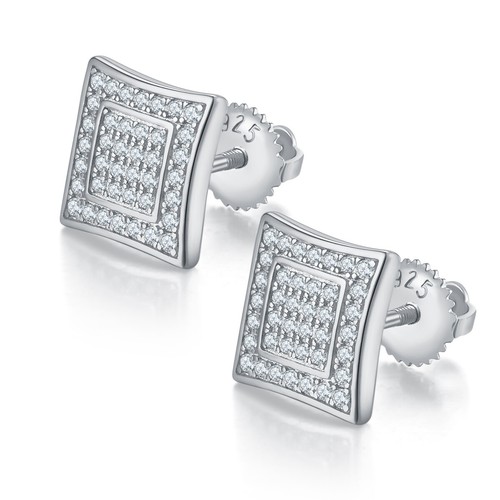 Orecchini uomo 10mm moissanite - 10mm,