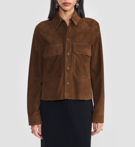 Giacca camicia scamosciata