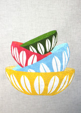 Needlepoint Canvas Mid-Century Vintage Pyrex ciotole di miscelazione cucina retrò 18 maglie