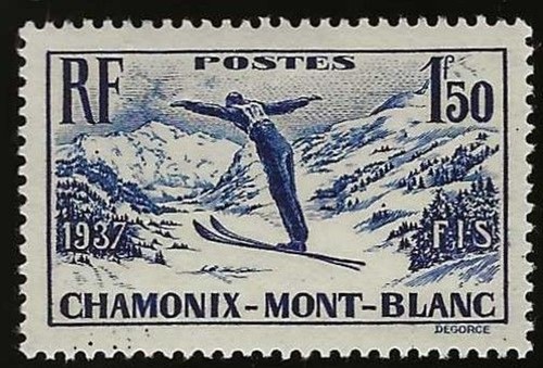 Timbre france 334 chamonix - france, 334**