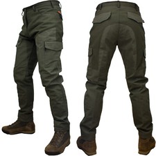 Pantalone Uomo Caccia In Tessuto Tecnico Antistrappo Antispine Cotone Pesante Ca