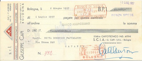 Cambiale int scia giuseppe - cambiale, int.