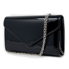 Pochette nera a busta vernice