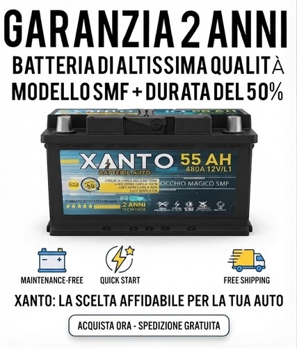 Batteria avviamento 55ah 480a - avviamento,