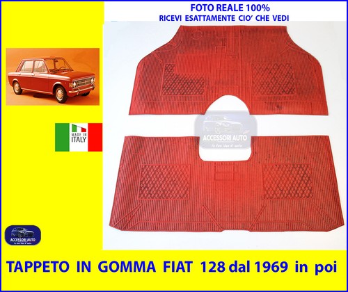 Tappetini gomma rossa - gomma, fiat