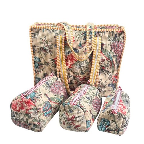 Set tote bag cotone - , trapuntato