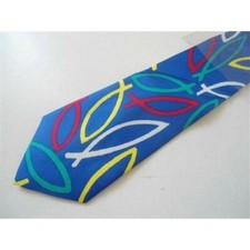 CRAVATTA UOMO FANTASIA IN SETA 100% - AZZURRO