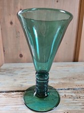 Bicchiere Calice Vino Vetro Soffiato Vetreria Verde Lavorazione Artigianale