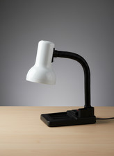 Lampada da Scrivania con Braccio Flessibile Paralume Bianco Orientabile