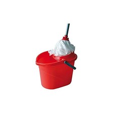 Secchio Lavapavimenti con Strizzatoio con Mop Ecologico E Manico in Alluminio.