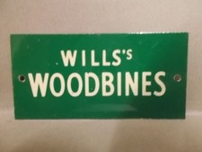 Vintage Metal Advertising Sign WILLS WOODBINES New Old Shop Stock C.1947 Milbro