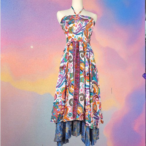 Abito paisley 100 seta halter - paisley,