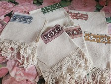 6 asciugamani antichi ricamati