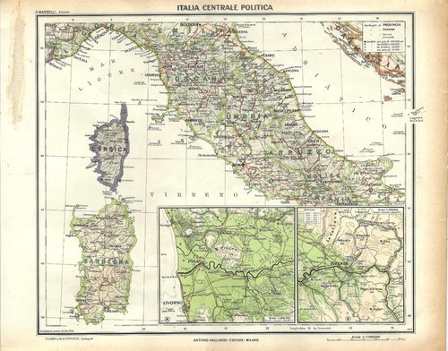 Carta geografica antica - , italia