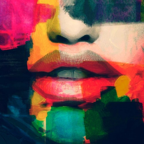 Pop art love lips tela - love,