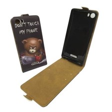 Wiko Fever 4G Custodia Flip Case Protettiva Wallet Cover Orso Non Toccare