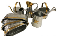 SET 3 VASCHETTE PORTAVASO IN LATTA FIORIERA CM 22X11,5-19X9,5-17X8,5