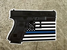 Gun Stickers Blue Line Flag