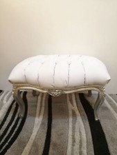 LARGE WOODEN POUF SILVER LEAF