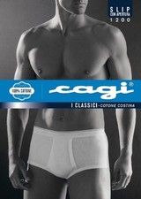 6 SLIP ALTO MUTANDA CAGI 1200 100% COTONE COSTINA BIANCO TG: 4 5 6 7 8 APERTURA