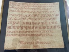 Campionario a punto croce d'epoca del XX secolo