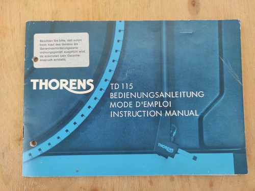 Thorens 115 manuale - 115, di