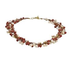 collana multifilo perle pasta di corallo uncinetto handmade bigiotteria regalo