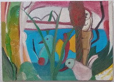 Dipinto Due donne nude tra gli