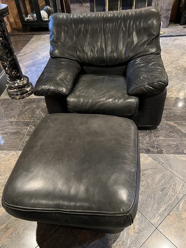 Roche bobois black leather - roche,