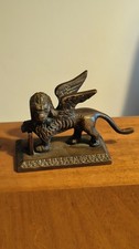 Scultura Bronzo LEONE DI SAN MARCO.Vintage